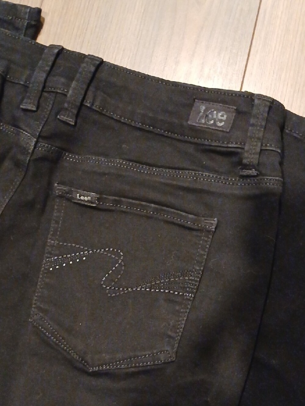 Lee Black Straight-Leg Mid Rise Jeans 10 Medium - Picture 7 of 9